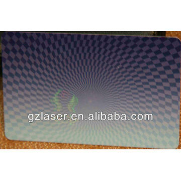 Self adhesive transparent holographic film for card